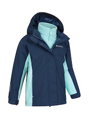 Mountain Warehouse Blue Chrome Lightning 3-in-1 Kids Waterproof Jacket - Image 3 of 5