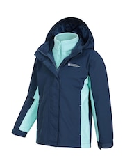 Mountain Warehouse Blue Chrome Lightning 3-in-1 Kids Waterproof Jacket - Image 4 of 5