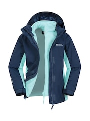 Mountain Warehouse Blue Chrome Lightning 3-in-1 Kids Waterproof Jacket - Image 5 of 5