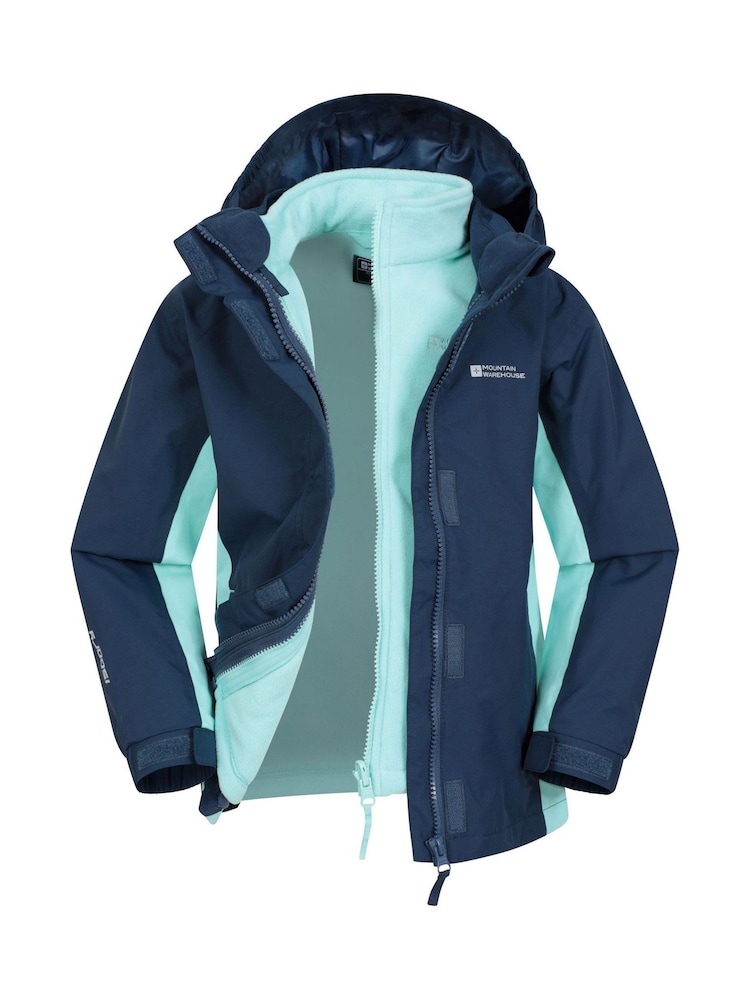Mountain Warehouse Blue Chrome Lightning 3-in-1 Kids Waterproof Jacket - Image 5 of 5