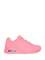 Skechers Pink Standard Fit Womens Uno Stand On Air Trainers - Image 1 of 3