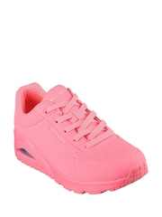 Skechers Pink Standard Fit Womens Uno Stand On Air Trainers - Image 2 of 3