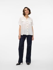 VERO MODA White Utility Pocket Detail Short Sleeve Shirt - Image 3 of 6