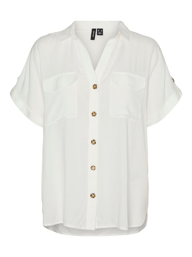 VERO MODA White Utility Pocket Detail Short Sleeve Shirt - Image 6 of 6