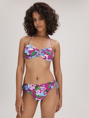 Florere Printed Ruched Bikini Bottoms - Image 1 of 5