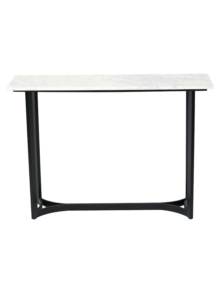 Pacific White Marble and Metal Console Table - Image 2 of 6