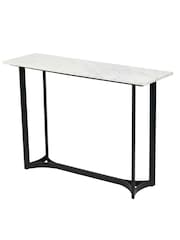 Pacific White Marble and Metal Console Table - Image 3 of 6