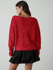 Red Tinsel Knitted Christmas Jumper - Image 3 of 8