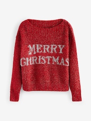 Red Tinsel Knitted Christmas Jumper - Image 5 of 8