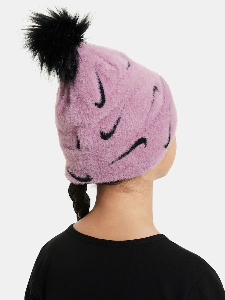 Nike Purple Kids Peak Pom Pom Beanie - Image 2 of 4