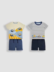 JoJo Maman Bébé Navy 4-Piece Digger Favourites Pack Set - Image 1 of 1