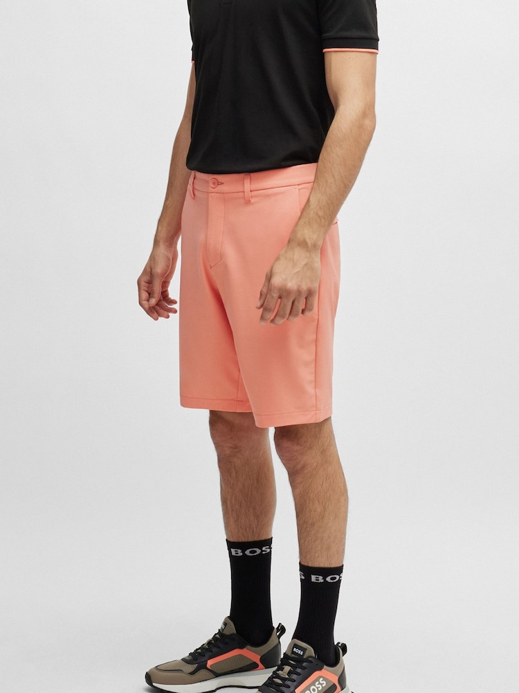 BOSS Pink Slim Fit Shorts in Water Repellent Easy Iron Fabric - Image 1 of 5 BOSS Pink Slim Fit Shorts in Water Repellent Easy Iron Fabric - Image 1 of 5