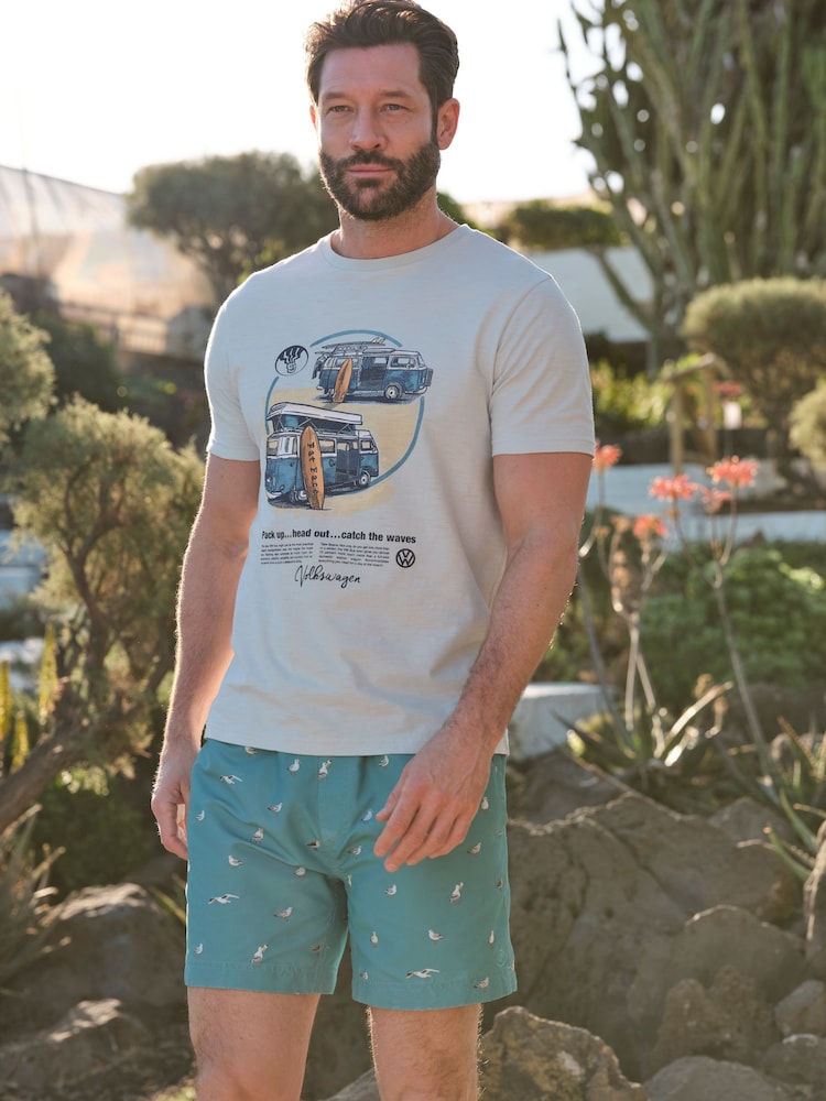 FatFace Blue VW Catch The Waves T-Shirt - Image 1 of 5
