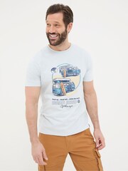FatFace Blue VW Catch The Waves T-Shirt - Image 2 of 5