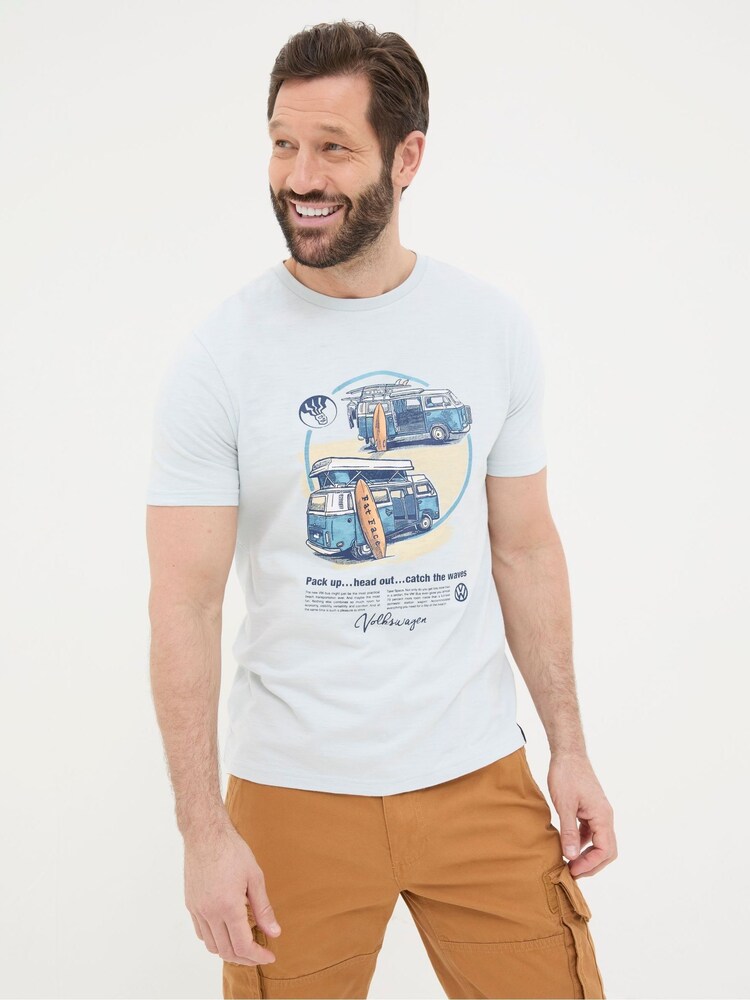 FatFace Blue VW Catch The Waves T-Shirt - Image 2 of 5