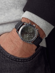 Black Casual Watch with Green Dial - Image 1 of 5