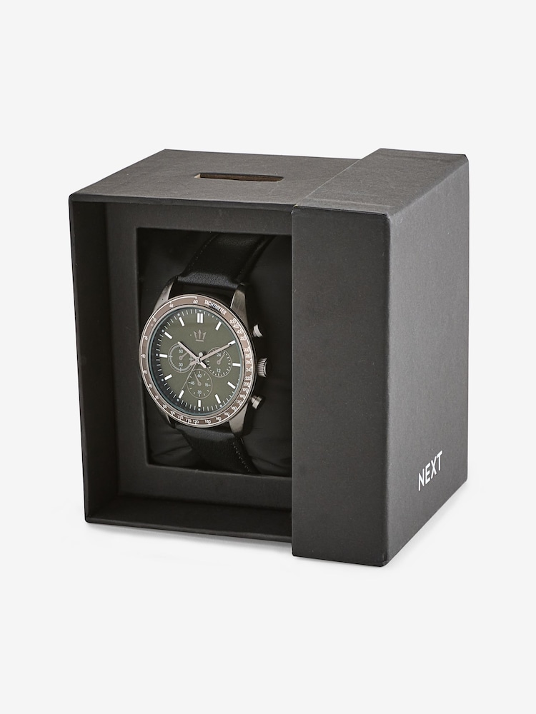 Black Casual Watch with Green Dial - Image 5 of 5