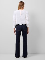 French Connection White Alissa Broiderie 100% Cotton Top - Image 2 of 4