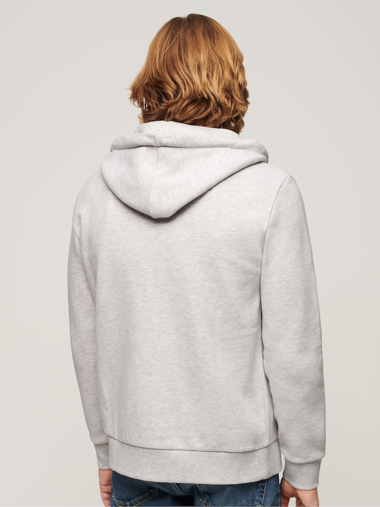 Superdry Grey Neon Vintage Logo Zip Up Hoodie - Image 2 of 7