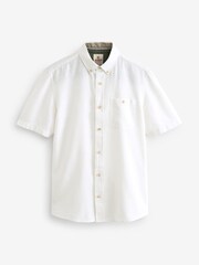 White/Blue/Pink Short Sleeve Linen Blend Oxford Shirts 3 Pack - Image 10 of 12