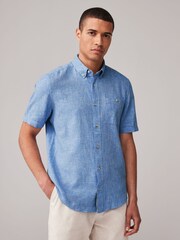 White/Blue/Pink Short Sleeve Linen Blend Oxford Shirts 3 Pack - Image 5 of 12