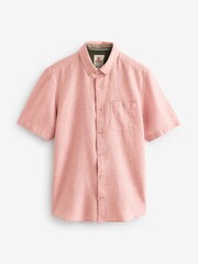White/Blue/Pink Short Sleeve Linen Blend Oxford Shirts 3 Pack - Image 8 of 12