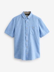 White/Blue/Pink Short Sleeve Linen Blend Oxford Shirts 3 Pack - Image 9 of 12
