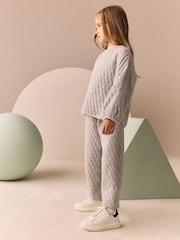 Grey Quilted Sweatshirt And Joggers Set (3-16yrs) - Image 2 of 4