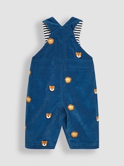JoJo Maman Bébé Blue Safari Animal Embroidered Cord Dungarees - Image 2 of 3