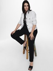 ONLY Curve White Denim Jacket - Image 2 of 6