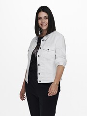 ONLY Curve White Denim Jacket - Image 4 of 6