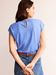 Boden Blue Sasha Broderie T-Shirt - Image 2 of 5