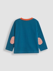 JoJo Maman Bébé Teal Fox Appliqué Pocket Top - Image 2 of 3