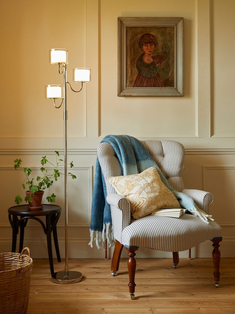 Laura Ashley Chrome Southwell 3 Light Floor Lamp - Image 2 of 5