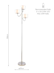 Laura Ashley Chrome Southwell 3 Light Floor Lamp - Image 5 of 5