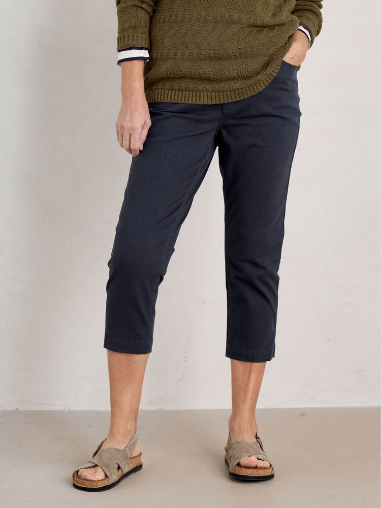 Seasalt Cornwall Blue Albert Quay Slim Fit Crops - Image 1 of 1 Seasalt Cornwall Blue Albert Quay Slim Fit Crops - Image 1 of 1