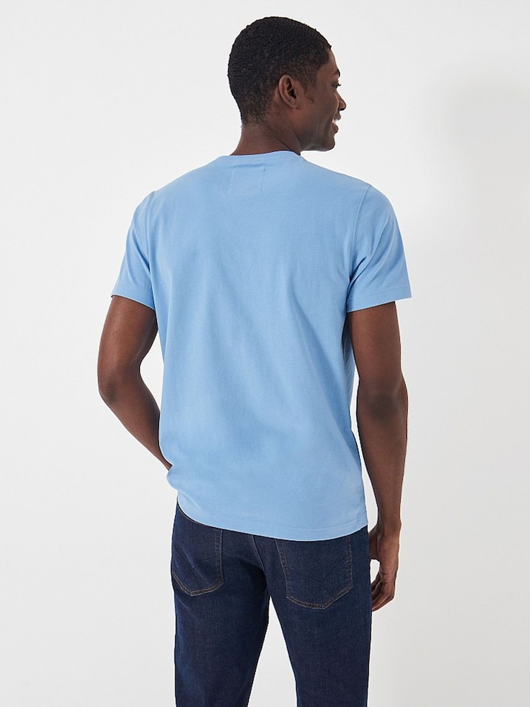 Crew Clothing Sky Blue Plain 100% Cotton Classic T-Shirt - Image 2 of 4