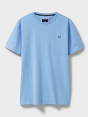 Crew Clothing Sky Blue Plain 100% Cotton Classic T-Shirt - Image 4 of 4