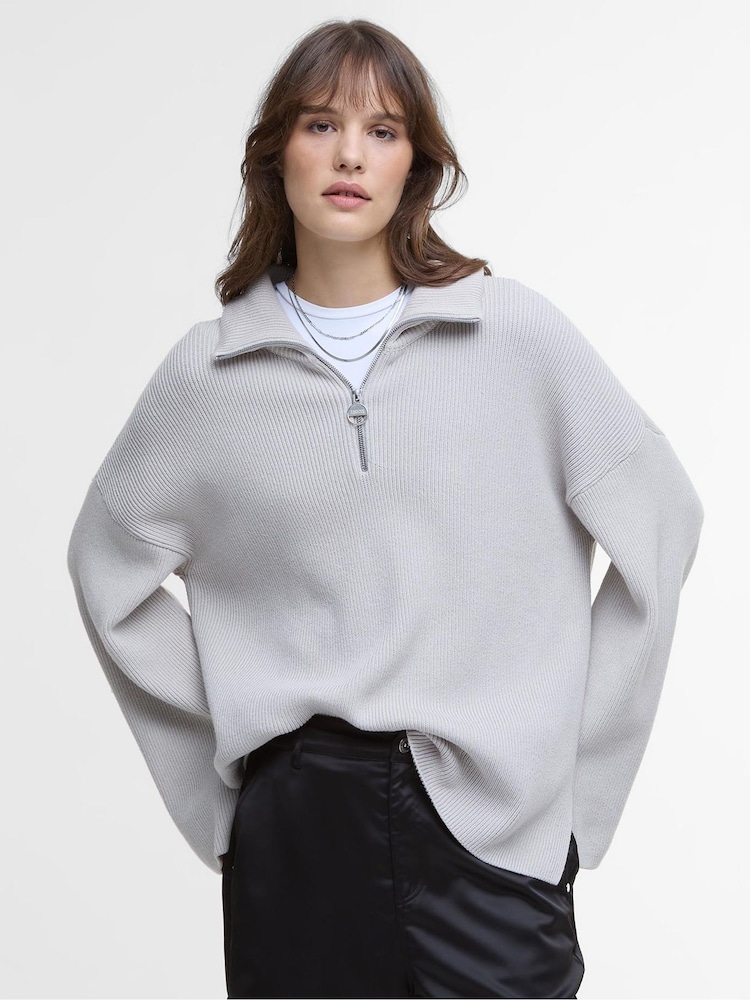 Barbour® International Franchesca Funnel Neck Half Zip Knitted Jumper - Image 1 of 6