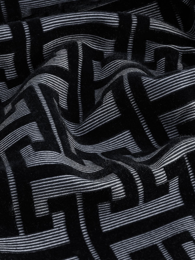Grey/Black Flocked Quarter Zip Polo Shirt - Image 7 of 7