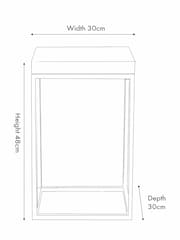 Pacific Mirrored Beige Granite and Gold Metal Square Side Table - Image 6 of 6