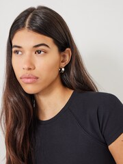 Hush Black Baby Fit Deven Ribbed T-Shirt - Image 3 of 4