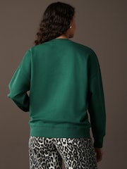 Forest Green/Pink/Red Novelty Christmas Fun Graphic Stocking Cowboy Boot Crew Neck Sweatshirt - Image 2 of 7