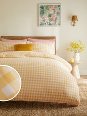 Yellow Gingham Duvet Cover and Pillowcase Set - Image 1 of 4