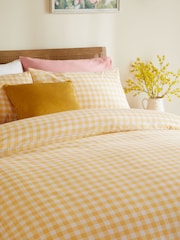 Yellow Gingham Duvet Cover and Pillowcase Set - Image 2 of 4