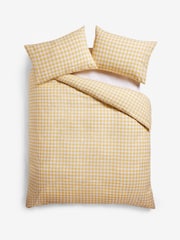 Yellow Gingham Duvet Cover and Pillowcase Set - Image 3 of 4