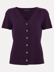 Phase Eight Purple 100% Cotton Lorenna Jersey Top - Image 7 of 7