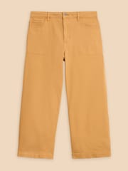 White Stuff Yellow Tia Wide Leg Crop Jeans - Image 3 of 5