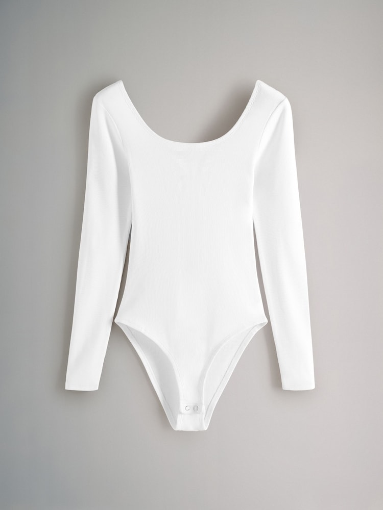 The Set Grey/Black/White 3 Pack Ribbed Long Sleeve Bodysuits - Image 9 of 11