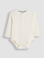 JoJo Maman Bébé Blue Ribbed Bodies 2 Pack - Image 3 of 5